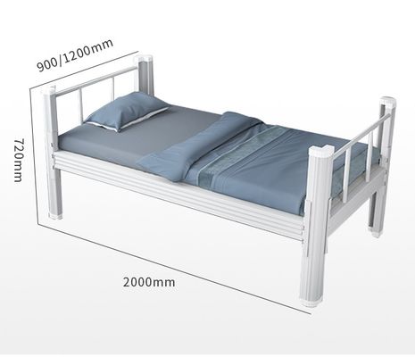 أثاث منزلي مخصص H720mm سرير مفرد معدني شديد التحمل سرير فولاذي مفرد